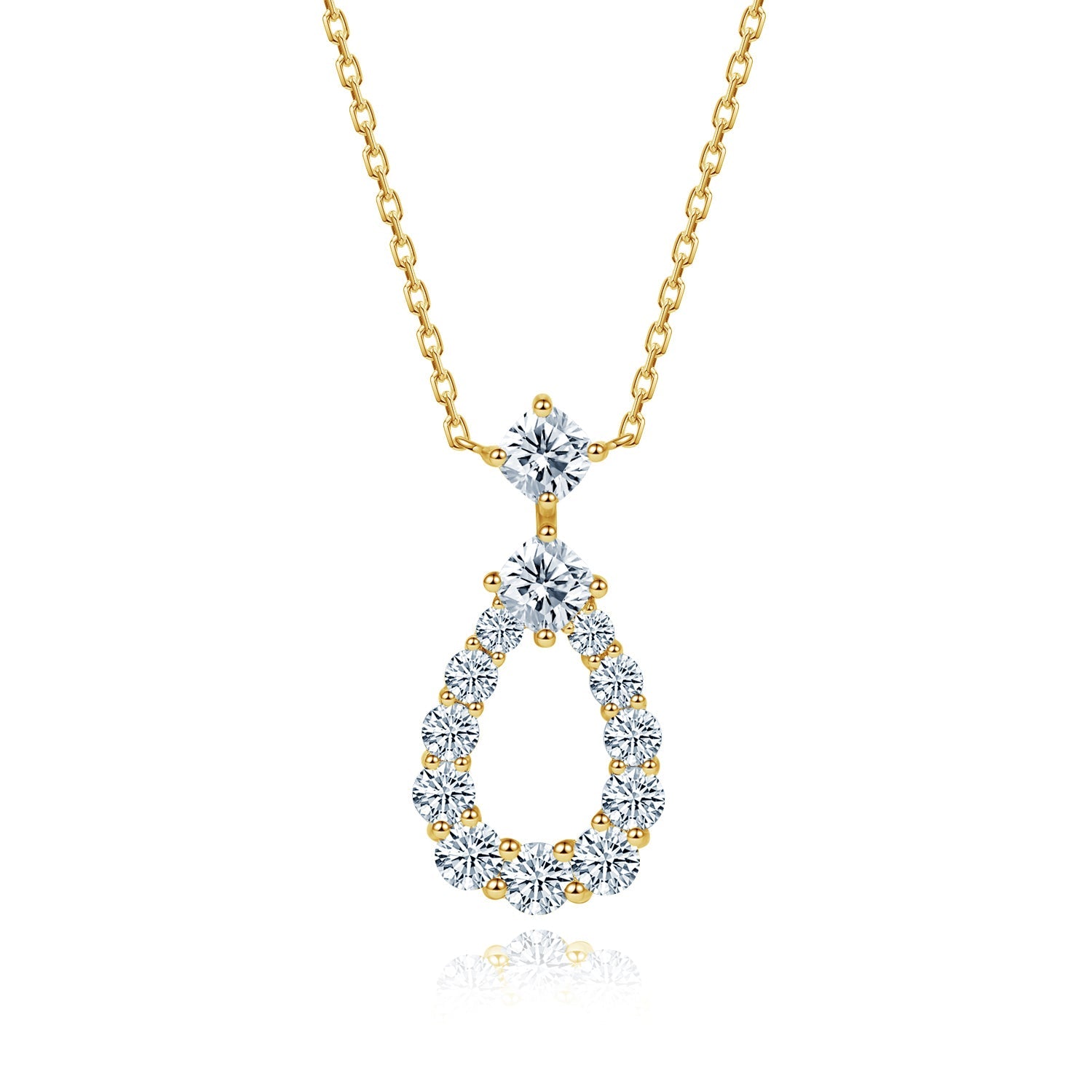 即納】クッションカット ドロップ シェイプ ネックレス NE099YG – Brillar