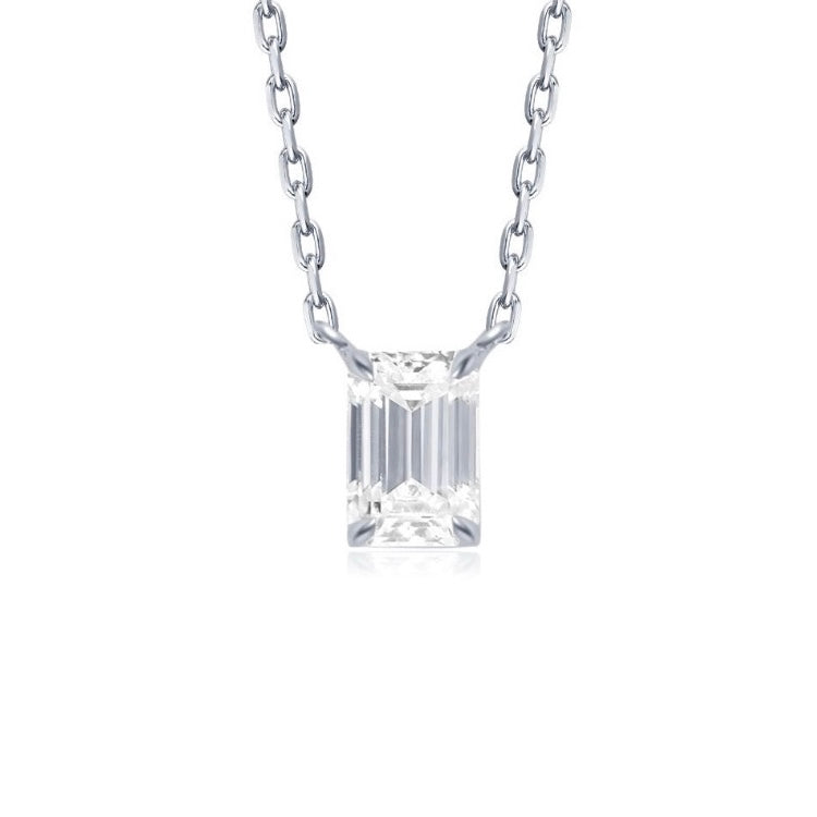 即納】1.0カラット シンプル エメラルドカット ネックレス NE067 – Brillar