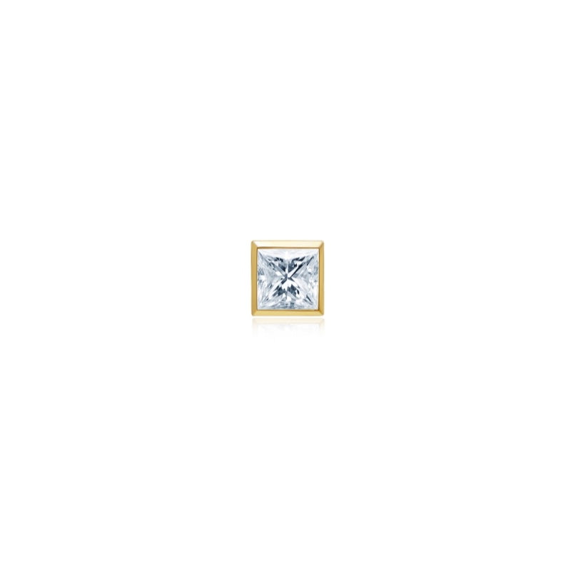 即納】【Minimal Collection】【片耳】0.3カラット プリンセスカット