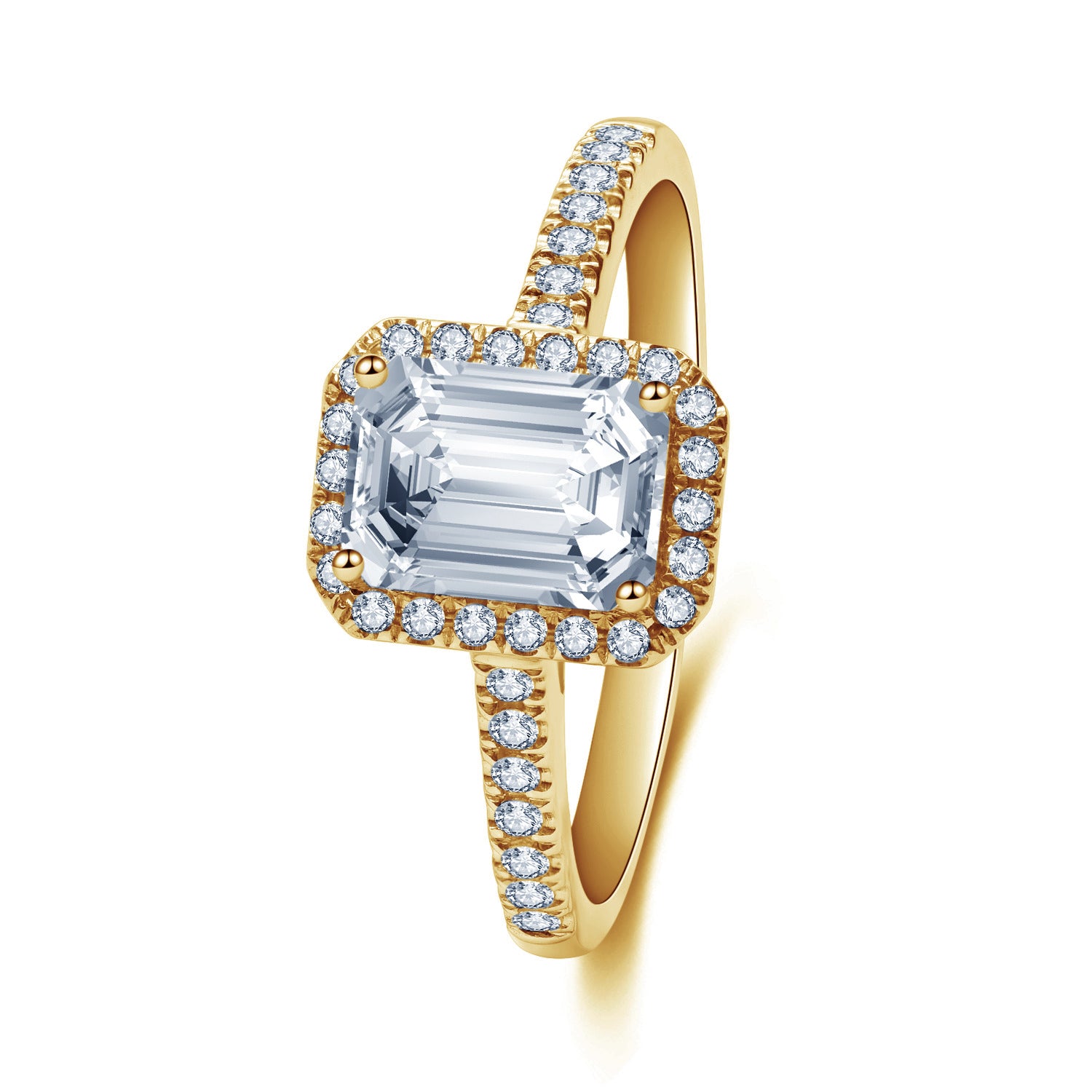 クラシックオレンジエメラルドカットリング エメラルドカットの婚約指輪 – Brillar