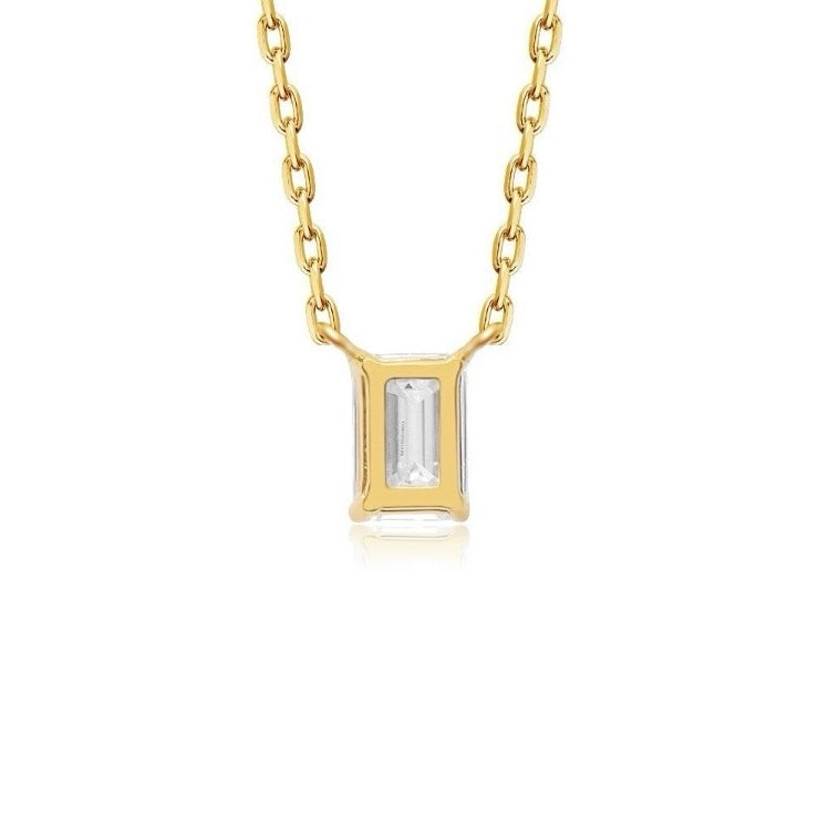 シンプル エメラルドカット ネックレス NE067YG – Brillar