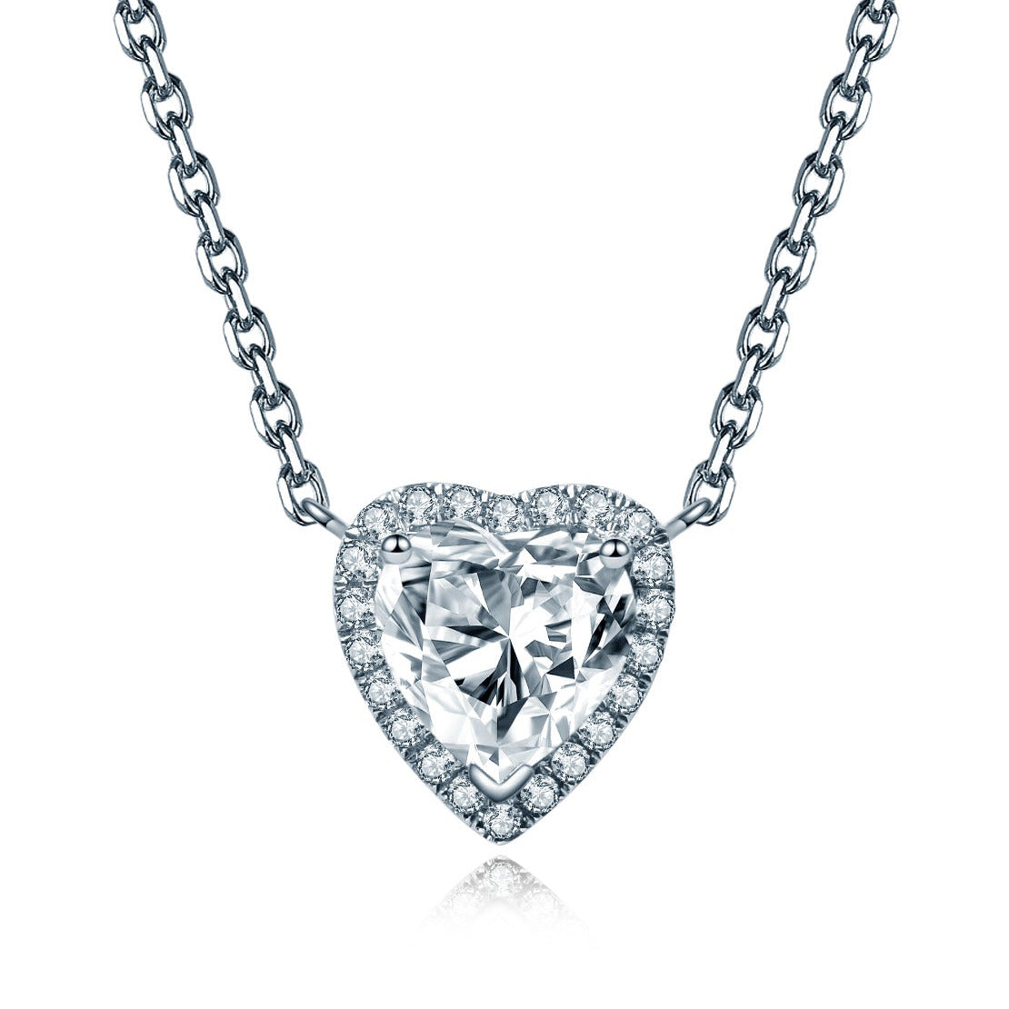 ハートシェイプ ヘイロー ネックレス NE077 – Brillar