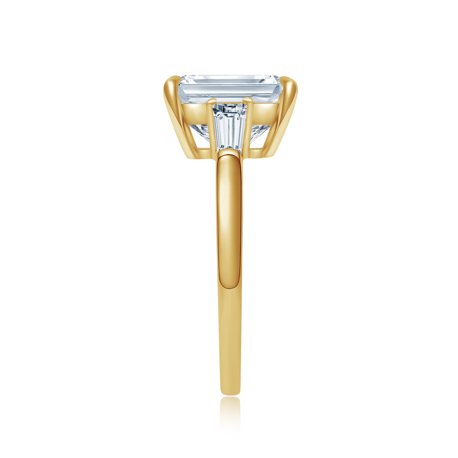 エメラルドカット テーパードバゲットカット ナロー リング