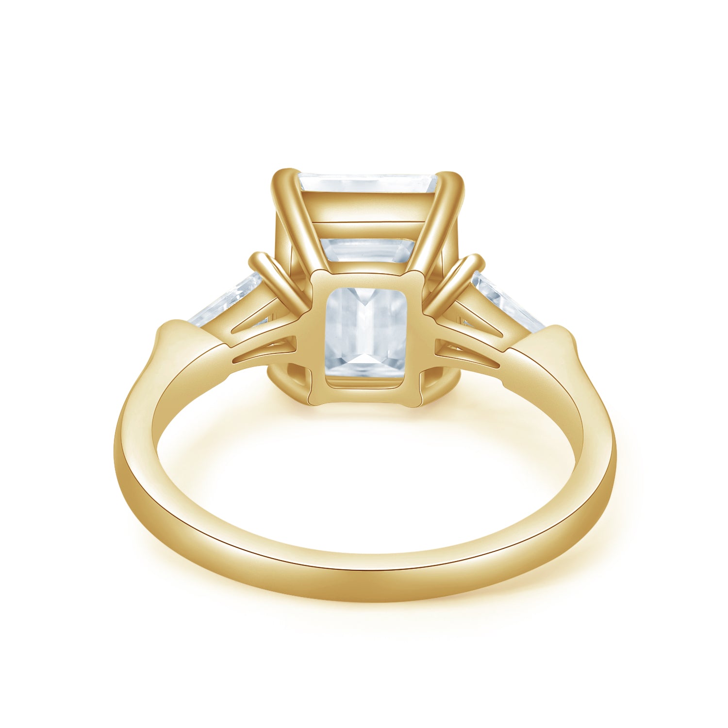 エメラルドカット テーパードバゲットカット ナロー リング