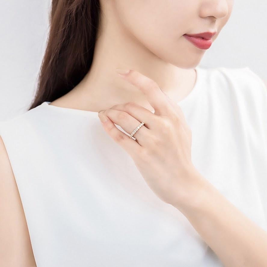 ラウンド 計0.6カラット ハーフエタニティ リング RI265PG – Brillar